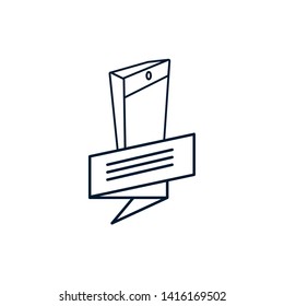 smartphone device with ribbon vector ilustration