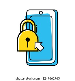 smartphone device with safe secure padlock