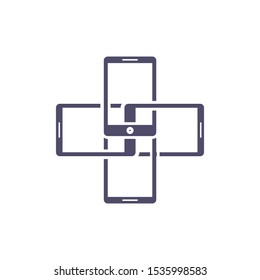 Smartphone Device Screen Illustration Combined - Phone Vector