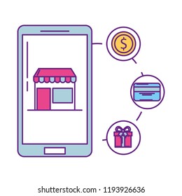 smartphone device with set icons