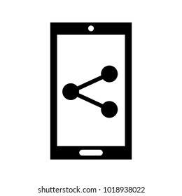 smartphone device with share symbol
