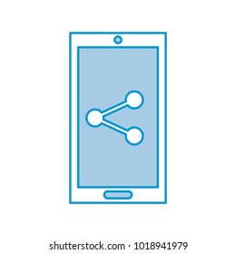 smartphone device with share symbol