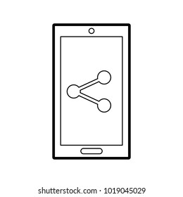 smartphone device with share symbol