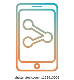 smartphone device with share symbol