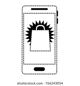 smartphone device with shopping bag