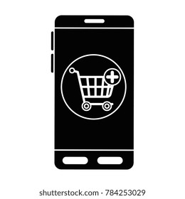 smartphone device with shopping cart