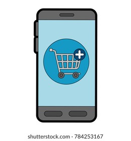 smartphone device with shopping cart