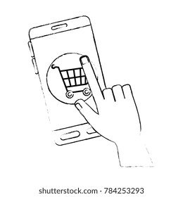 smartphone device with shopping cart