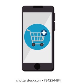smartphone device with shopping cart