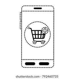 smartphone device with shopping cart