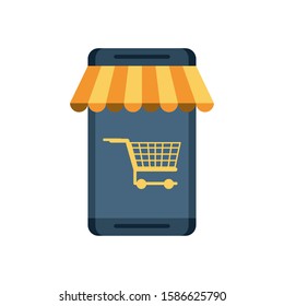 smartphone device with shopping cart vector illustration design