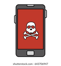 smartphone device with skull isolated icon