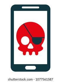 smartphone device with skull piracy