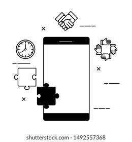 smartphone device with social media icons