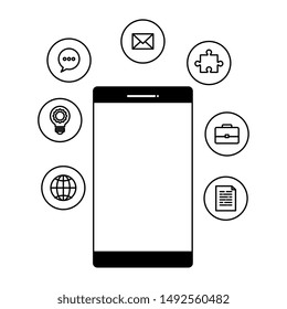 smartphone device with social media icons