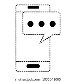 smartphone device with speech bubble