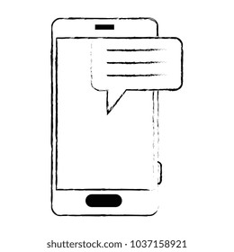 smartphone device with speech bubble