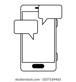 smartphone device with speech bubble