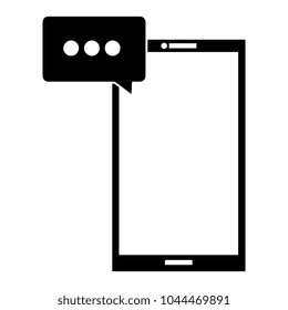 smartphone device with speech bubble