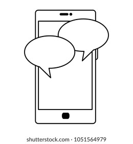 smartphone device with speech bubble