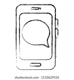 smartphone device with speech bubble