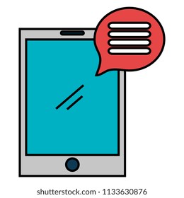 smartphone device with speech bubble