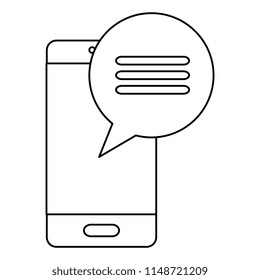 smartphone device with speech bubble