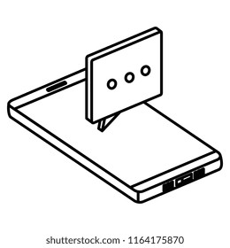 smartphone device with speech bubble