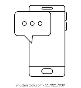 smartphone device with speech bubble