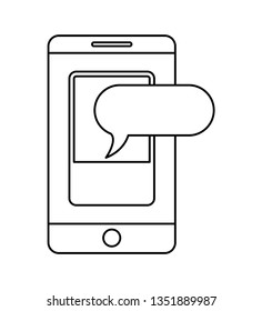 smartphone device with speech bubble