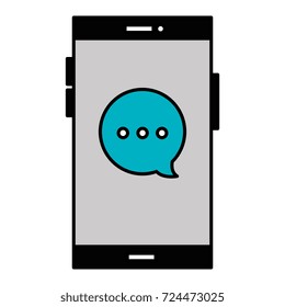 smartphone device with speech bubble