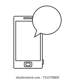 smartphone device with speech bubble