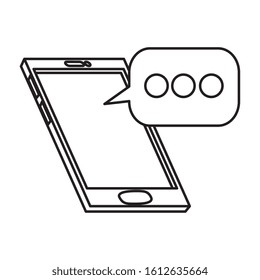 smartphone device with speech bubble isolated icon vector illustration design