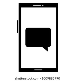 smartphone device with speech bubbles