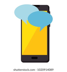 smartphone device with speech bubbles