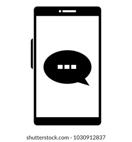 smartphone device with speech bubbles