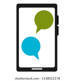 smartphone device with speech bubbles