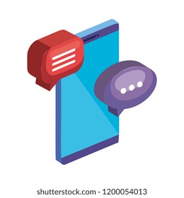 smartphone device with speech bubbles