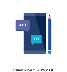smartphone device with speech bubbles