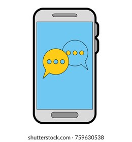 smartphone device with speech bubbles
