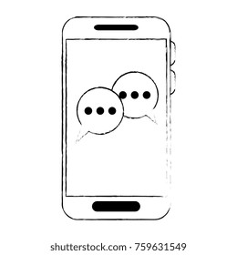 smartphone device with speech bubbles