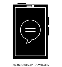 smartphone device with speech bubbles