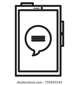 smartphone device with speech bubbles