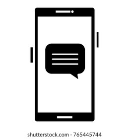 smartphone device with speech bubbles