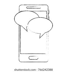 smartphone device with speech bubbles