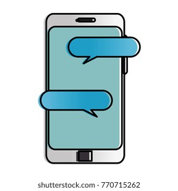 smartphone device with speech bubbles