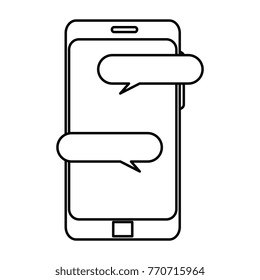 smartphone device with speech bubbles