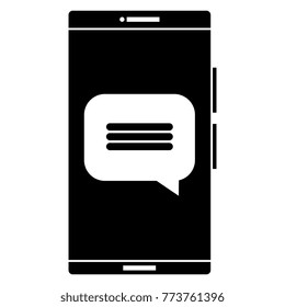 smartphone device with speech bubbles