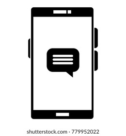 smartphone device with speech bubbles