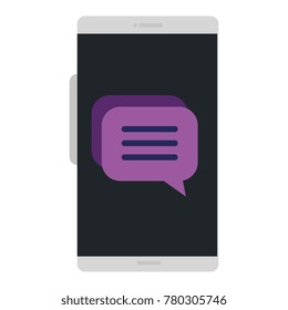 smartphone device with speech bubbles